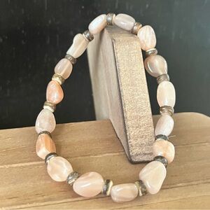 Sunstone Natural Stone Crystal Beaded Stretch Bracelet